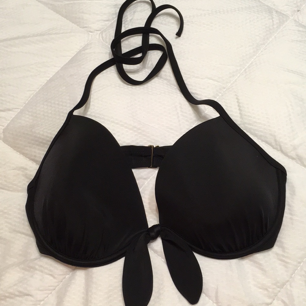 New Black Underwire Bikini Top, Size 36D